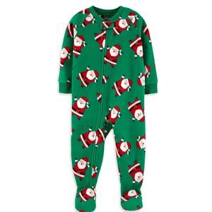 5/$20 NEW 3T Boys Fleece Christmas Santa Footie Pajamas
